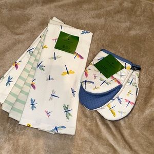 Kate Spade Dragonfly Towel and Oven Mit Set